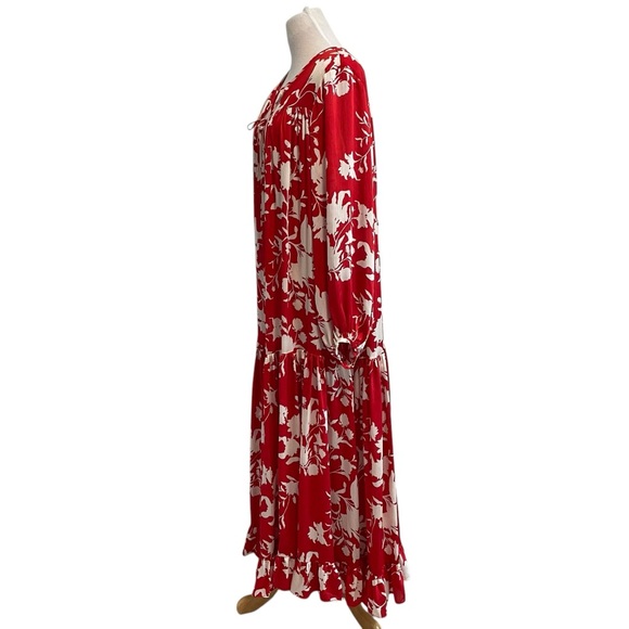Johanna Ortiz Vibrant Red and Cream Maxi Dress - Picture 9 of 15